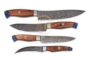 4PCS Handmade Damascus Kitchen <b>Knife</b> <b>Set</b> Wooden Handle Professional Chef <b>Knives</b> Cooking Cutlery <b>Set</b> - Product Image 4