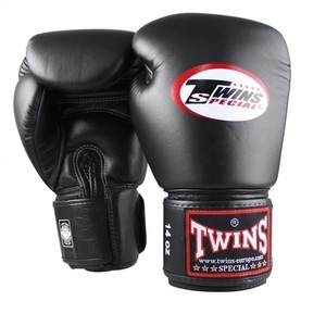 Twins Muay Thai Black Leather Boxing <b>Gloves</b> Shin Guards Custom Sparring Training Hook Loop Hand Grips Martial Arts Adults Gear - Product Image 2