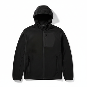 Veste polaire tactique pour homme avec logo personnalisé, à capuche, fermeture éclair intégrale, chaude et thermique, avec poches zippées - Product Image 2