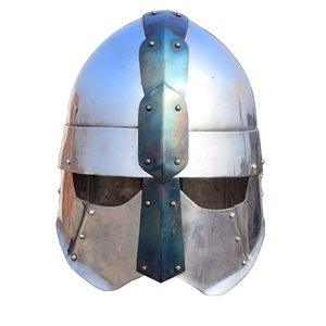 Casque Viking-Normand Artisanal en Acier Doux Calibre 18 pour Reconstitutions Historiques et Jeux de Rôle Viking/Norse - Product Image 1