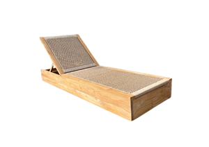 Elegante y Moderna Tumbona Luna con Acabado en Madera de Teca Natural, Sofisticada Tumbona Tejida con Diseño Ergonómico y Plegable - Product Image 5