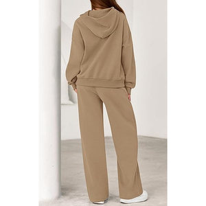 Women Loose Fit Hoodie and Wide Leg Sweatpants <b>Matching</b> Casual Winter Lounge Wear Tracksuit <b>Set</b> Fashion Sportswear Style - Product Image 4