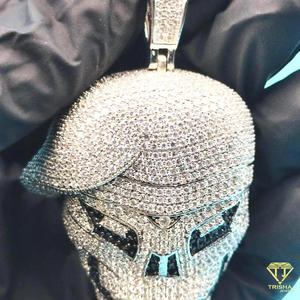 สร้อยคอจี้รูปหัวสัตว์พรีเมียม เงินแท้ 925 ประดับเพชรโมอิสซาไนต์แบบ Iced Out - Product Image 2