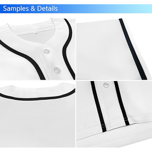 Maillots de baseball professionnels de qualité supérieure en tissu polyester avec finition anti-boulochage et fermeture traditionnelle à boutons - Product Image 3
