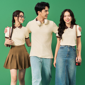 เสื้อโปโล unisex เสื้อคอ230gsm ผ้าคอตตอนสีตัดกันทนทานต่อการตกและเล่นกีฬา - Product Image 4