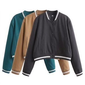 เสื้อแจ็คเก็ตเบสบอลสไตล์วิทยาลัยลำลองสำหรับผู้หญิง ผ้าเมมโมรี่รักษ์โลก สไตล์วินเทจ รุ่นใหม่ประจำฤดูร้อนปี 2025 - Product Image 4