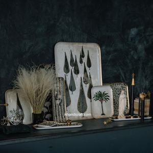 Nouvel Arrivage Plateau Moderne Européen en Aluminium Émaillé à Motif Cypriote, Multifonctionnel pour Service et Décoration de Mariage et Anniversaire - Product Image 4