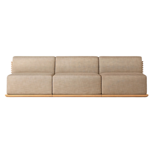 Modern Contemporary Outdoor Sofa Solid Teak Wood Frame Woven Motif <b>Backrest</b> Minimalist Resort Lounge Couch Patio Furniture - Product Image 4
