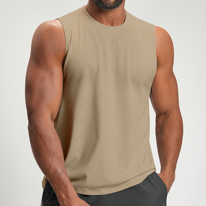Quick Dry Running <b>Singlet</b> Workout Tank Top <b>Men</b> Gym Sport Mesh Vest 100% Polyester Tank Top - Product Image 1