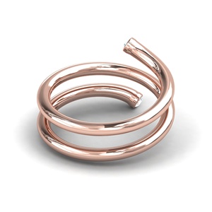 14k Rose Solid Gold <b>Rings</b> Luxury Three Tow Spiral Diamond Round Band Jewelry for Women Low MOQ Gold Jewelry Gifts for Mother - Product Image 6