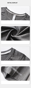 T-shirt uni à manches courtes en polyester et élasthanne ultra doux, séchage rapide, taille américaine, personnalisable, pour hommes, t-shirts de sport - Product Image 4