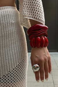 Bracelet jonc en résine écologique transparente épaisse et géométrique pour femme – Tendance et idéal pour les soirées – Vente directe usine - Product Image 2