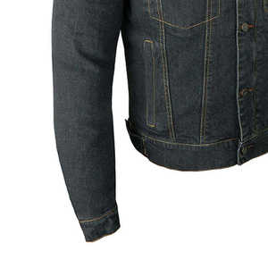 Light Blue Washed Denim <b>Jacket</b> <b>Men</b> Stand Distressed Casual Solid Animal Print <b>Long</b> Sleeve Windproof Breathable Eco-Friendly - Product Image 4