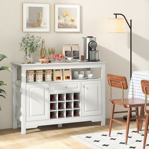 Credenza Portabottiglie Rimovibile, Mobile Buffet per Vino e Liquori, Bar per Caffè con Soluzione di Stoccaggio Durevole - Product Image 3