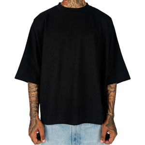 เสื้อยืดทรงหลวมสีพื้น ผ้าฝ้าย 100% แบบ 2 แผ่น พร้อมพิมพ์ลายดิจิทัล โลโก้สั่งทำได้ ทรงโอเวอร์ไซส์ ไหล่ตก ทรงบ็อกซี่ เป็นมิตรต่อสิ่งแวดล้อม สำหรับผู้ชาย - Product Image 5