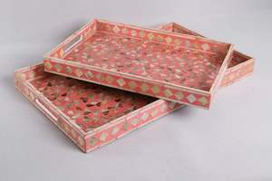 Elegantes bandejas de nácar que realzan mesas de centro, tocadores y espacios de comedor con un encanto sofisticado. - Product Image 6