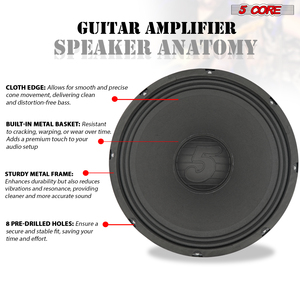 Altavoz de Baja Frecuencia para Guitarra de 12 Pulgadas, Serie 5 Core Pro, 200W, 8 Ohmios, Repuesto para Amplificador Portátil, Woofer, Material ASV - Product Image 4