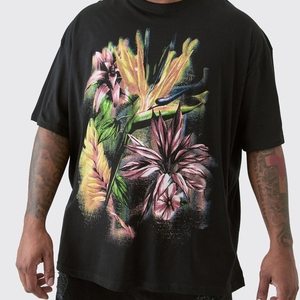 เสื้อยืดผู้ชายผ้าฝ้าย 100% ทรงหลวม พิมพ์ลาย คุณภาพสูง 220 GSM เสื้อยืดน้ำหนักมาก พิมพ์ลายแฟชั่น คอกลม - Product Image 5