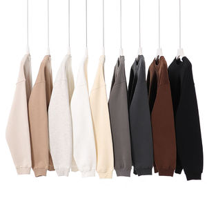 Sweat-shirt unisexe marron et noir à col rond, impression de logo personnalisé, mélange de coton, décontracté, coupe ample - Product Image 3