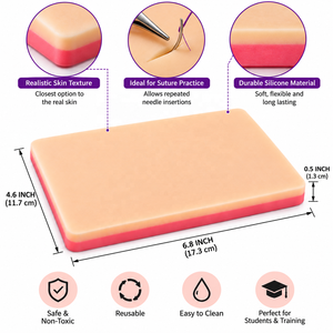 Coussinets d'entraînement à la suture MJW Premium personnalisables, vierges, en silicone 3 couches, pour la formation chirurgicale à la suture des plaies, certifiés CE - Product Image 5
