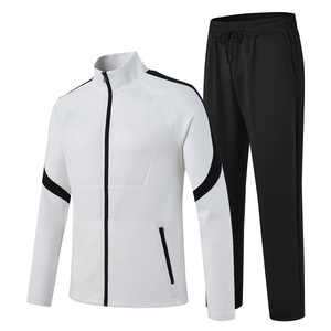 Ensemble de survêtements en polyester à col montant de haute qualité, design de logo personnalisé, respirant, léger, pour hommes, pour la remise en forme et l'entraînement - Product Image 1