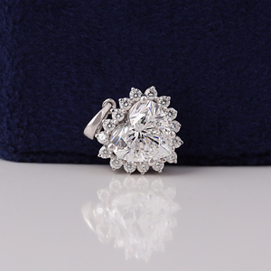 Pendentif de fiançailles solitaire en diamant de laboratoire 2,50 TCW / Pendentif de demoiselle d'honneur en diamant de laboratoire taille cœur / Diamant écologique en or 14 carats - Product Image 4