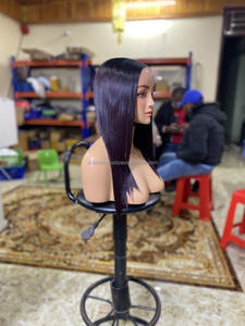 วิกผมเรมี่สีแดงเบอร์กันดี 99J ขนาด 30 นิ้ว แบบตรง พร้อมเชือกผูกแบบใส ความหนาแน่น 250% สำหรับผู้หญิง - Product Image 2