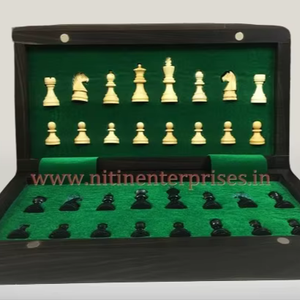 Juego de ajedrez magnético plegable hecho a mano, caja de almacenamiento de madera de boj de ébano negro, cerradura de llave para interiores, duradero, Unisex, superventas, juego para niños - Product Image 1