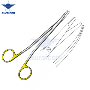 Tijeras Metzenbaum-Freeman de 18 cm (7 Pulgadas), Tijeras Quirúrgicas Curvas con Punta Redonda, de Carburo de Tungsteno TC Dorado, Acero Inoxidable - Product Image 6