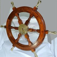 Volant de bateau en bois de luxe, fait main, poli, décoration nautique, objet de collection, cadeau pour la maison