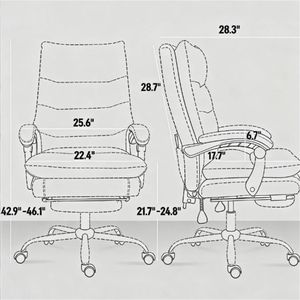 Sedia da Ufficio Grigio Scuro con Funzione Massaggio per Uso in Lounge, Computer e Sale Conferenze - Product Image 6