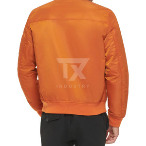 100% Polyester Slim Fit <b>Zip</b>-<b>Up</b> Men's Satin Bomber <b>Jacket</b>-Breathable Windproof Winter High Street Style - Product Image 2