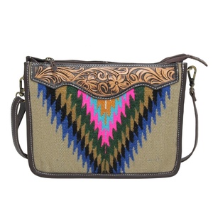 กระเป๋าหนังแท้สไตล์ตะวันตก ลายพิมพ์ขนสัตว์ งานแฮนด์เมด กระเป๋าสะพายไหล่ผู้หญิง สไตล์โบฮีเมียน กระเป๋าถือแบบดั้งเดิม - Product Image 2