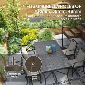 Ombrellone da Giardino e Patio con Palo in Acciaio Inossidabile - Forma Quadrata per Spiaggia e Uso in Hotel/Ristoranti - Product Image 4