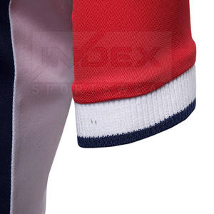 INDEX Men's Navy <b>Red</b> Color Blocked Short Sleeve <b>Polo</b> <b>Shirt</b> Knitted Breathable Sporty Regular Fit Button Design - Product Image 4