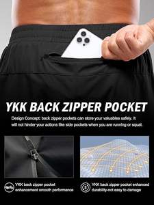 Shorts de course 2 en 1 pour hommes, shorts de sport pour la salle de sport, shorts d'entraînement légers à séchage rapide avec poches - Product Image 5