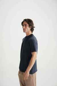 T-shirt pour homme en coton 100% de haute qualité, 260 g/m², basique, doux, léger, avec le meilleur tissu, noir, vente en gros - Product Image 5