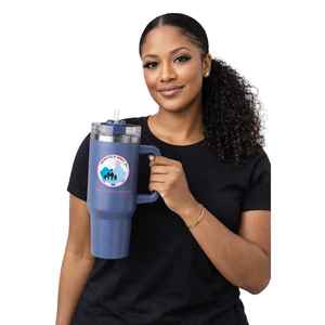 Mug de voyage isotherme en acier inoxydable de 40 oz avec poignée, logo personnalisé Jack and Jill Martha's Vineyard, grande capacité - Product Image 2