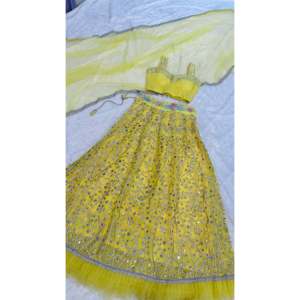 Lehenga Choli pour les fêtes et les robes de cocktail Designer Foil Paper Work - Product Image 2