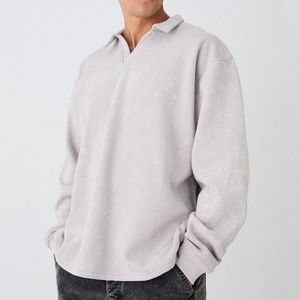 Polo de Punto con Textura de Diamantes para Hombre, Manga Larga, Color Beige Avena, Elegante, Corte Ajustado, Suave y Transpirable, Moda Otoño Invierno - Product Image 5