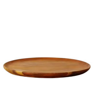 Bandeja Redonda de Madera para Servir, Acabado Barnizado, Diseño Minimalista, Vajilla para el Hogar y la Mesa de Comedor, Bandejas para Servir Comida en Oferta - Product Image 2