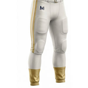 Ensemble de maillot et pantalon de football américain Elite blanc et or, respirant, équipement professionnel MALUZA INDUSTRIES Pro - Product Image 2