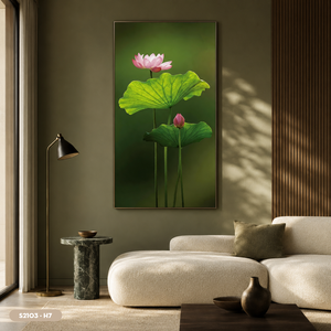 Peinture florale en soie artisanale de haute qualité, étang de lotus, œuvre d'art raffinée, décoration murale pour la maison, cadre photo fabriqué au Vietnam - Product Image 2