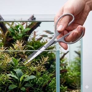 Ciseaux d'aquarium écologiques en acier inoxydable de 10 pouces pour l'aménagement aquatique, la taille des plantes et l'utilisation en salon - Product Image 1