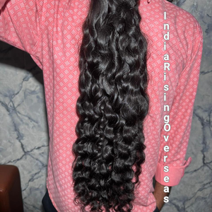 Extensions de cheveux humains indiens Remy non traités, double trame machine, bouclés, 100g, pointes épaisses et perméables - Product Image 2