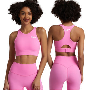 Sujetador Deportivo de 4 Vías con Logotipo Personalizado para Mujer, Elástico, Suave, Transpirable, de Secado Rápido, Nailon y Elastano, para Gimnasio, Fitness, Yoga, Doble Capa - Product Image 2