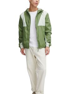 Chaquetas Cortavientos Personalizadas de Alta Calidad para Hombre, Chaqueta Cortavientos con Paneles de Patrón Liso Tejido para Hombre, Talla Grande con Capucha - Product Image 4