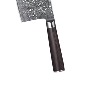 Couteau à découper LEGACY BLADES en acier Damas forgé à la main, manche en bois, style japonais, tranchant comme un rasoir, ambidextre, compatible lave-vaisselle - Product Image 2