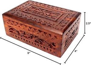 Boîte à bijoux en bois artisanale moderne et écologique, forme rectangulaire, dimensions 182x128x85mm, capacité de charge 5-10kg, 1 couche - Product Image 3