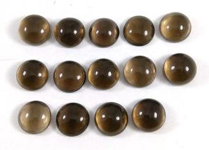 Cabujón redondo de cuarzo ahumado Natural de 8mm, piedras preciosas sueltas marrones de alta calidad, compra en línea, joyería de moda de proveedor mayorista - Product Image 2